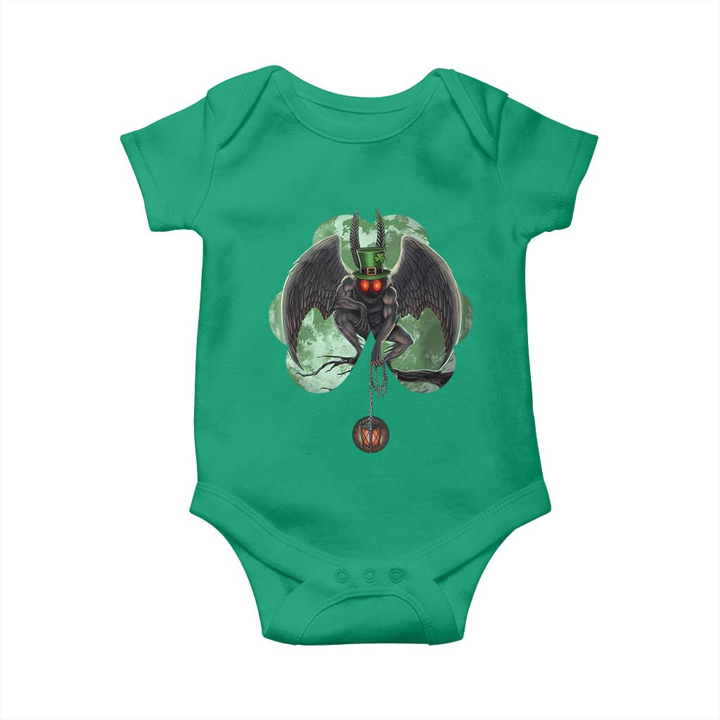 Funny St Patrick's Day Mothman Cryptid Creature Shamrock Baby Onesie
