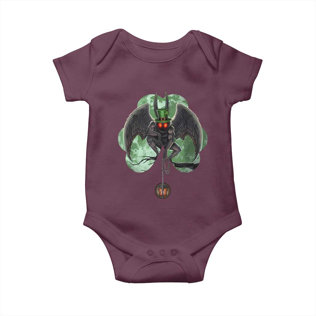 Funny St Patrick's Day Mothman Cryptid Creature Shamrock Baby Onesie