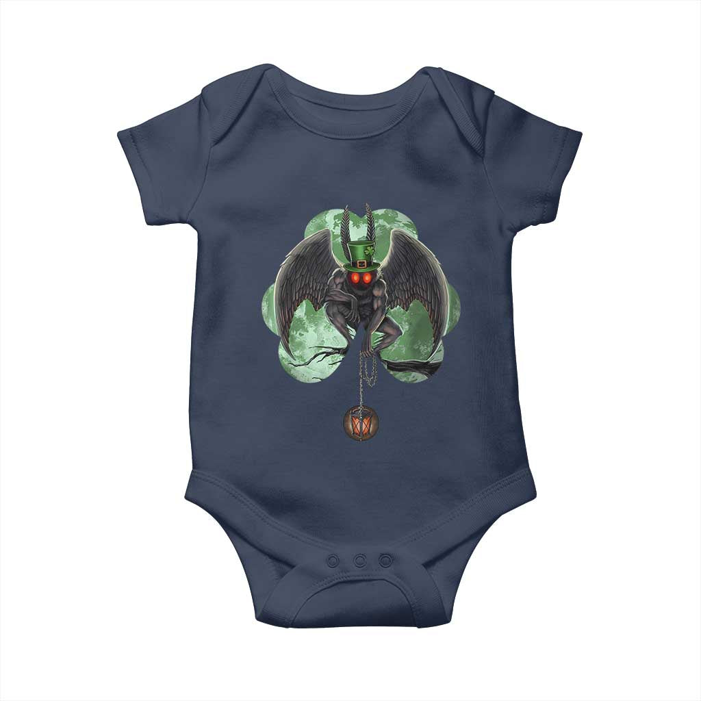 Funny St Patrick's Day Mothman Cryptid Creature Shamrock Baby Onesie