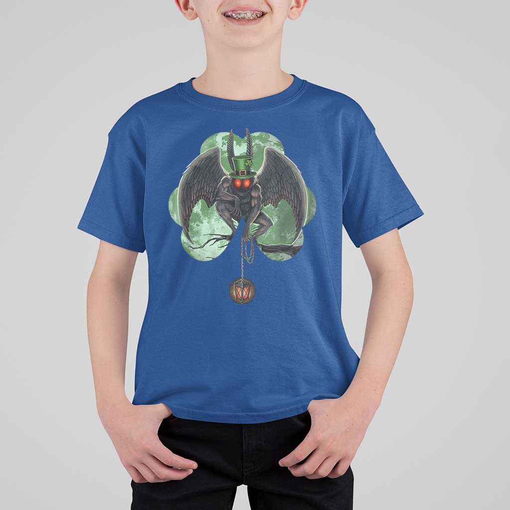 Funny St Patrick's Day Mothman Cryptid Creature Shamrock T Shirt For Kid