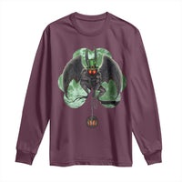 Funny St Patrick's Day Mothman Cryptid Creature Shamrock Long Sleeve Shirt