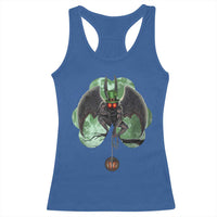 Funny St Patrick's Day Mothman Cryptid Creature Shamrock Racerback Tank Top