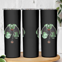 Funny St Patrick's Day Mothman Cryptid Creature Shamrock Skinny Tumbler