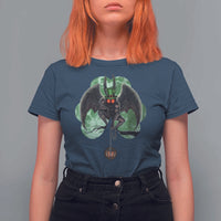 Funny St Patrick's Day Mothman Cryptid Creature Shamrock T Shirt For Women
