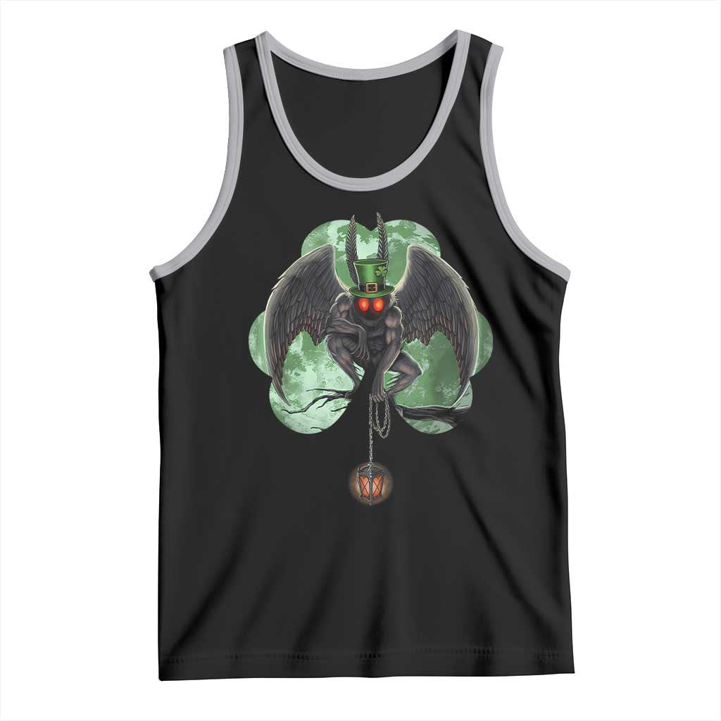 Funny St Patrick's Day Mothman Cryptid Creature Shamrock Tank Top