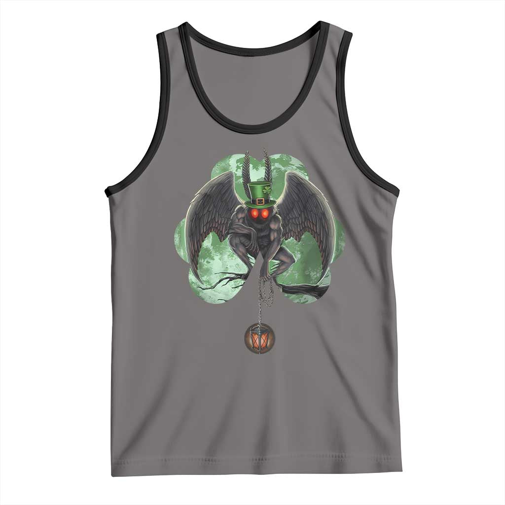 Funny St Patrick's Day Mothman Cryptid Creature Shamrock Tank Top