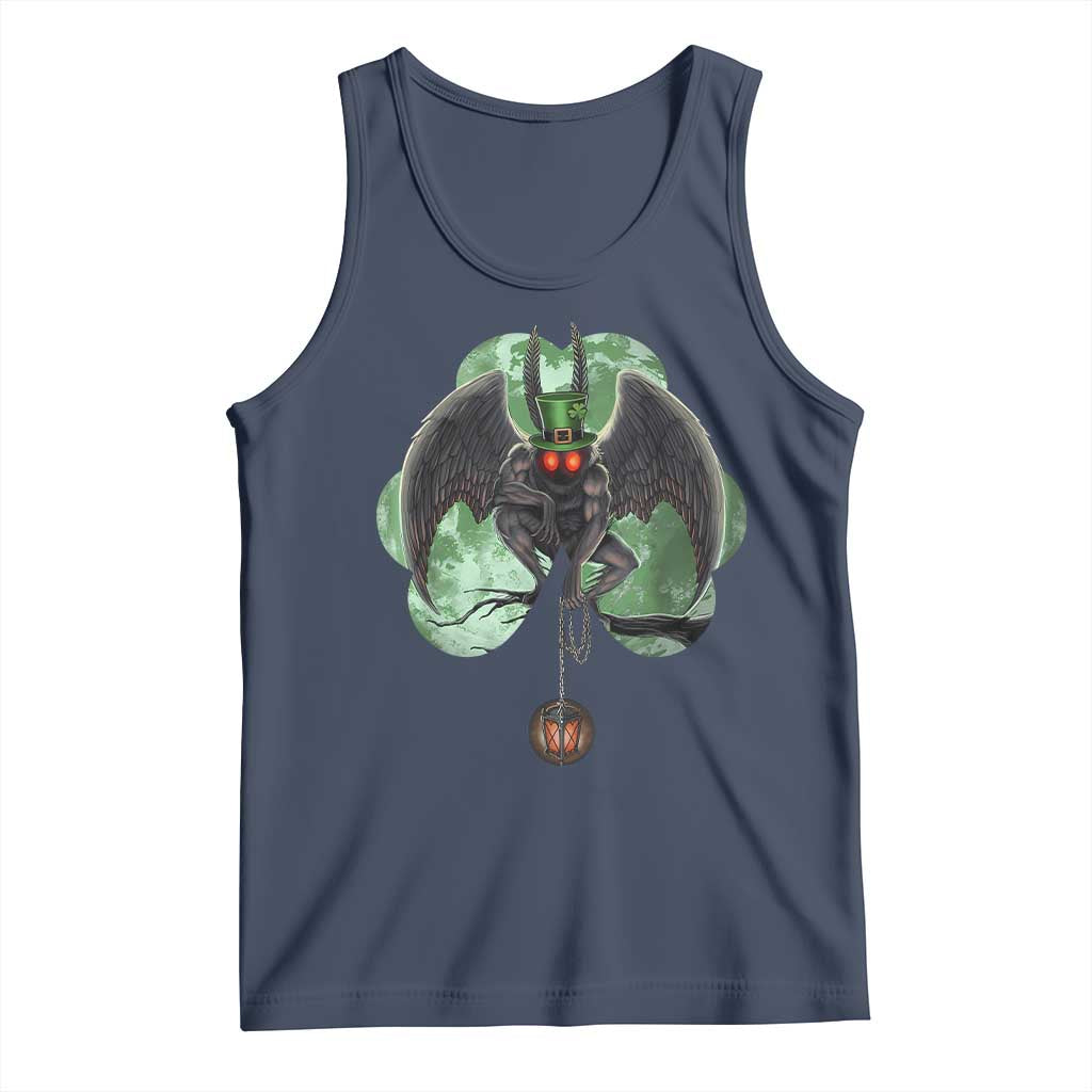 Funny St Patrick's Day Mothman Cryptid Creature Shamrock Tank Top