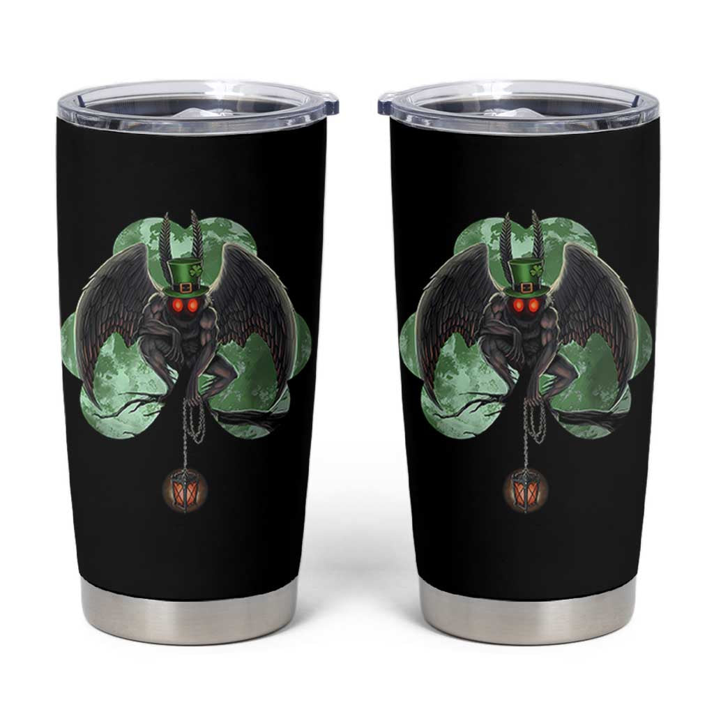 Funny St Patrick's Day Mothman Cryptid Creature Shamrock Tumbler Cup