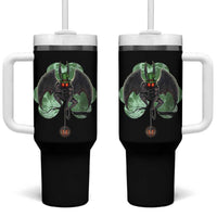 Funny St Patrick's Day Mothman Cryptid Creature Shamrock Tumbler With Handle