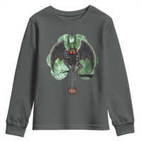 Funny St Patrick's Day Mothman Cryptid Creature Shamrock Youth Sweatshirt