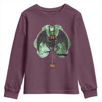 Funny St Patrick's Day Mothman Cryptid Creature Shamrock Youth Sweatshirt