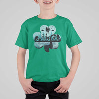 Funny Cryptid St Patrick's Day T Shirt For Kid Bigfoot Mothman Aliens Shamrock