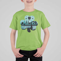 Funny Cryptid St Patrick's Day T Shirt For Kid Bigfoot Mothman Aliens Shamrock