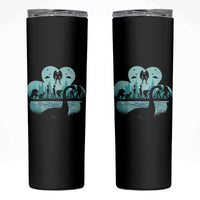 Funny Cryptid St Patrick's Day Skinny Tumbler Bigfoot Mothman Aliens Shamrock