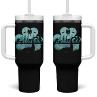 Funny Cryptid St Patrick's Day Tumbler With Handle Bigfoot Mothman Aliens Shamrock