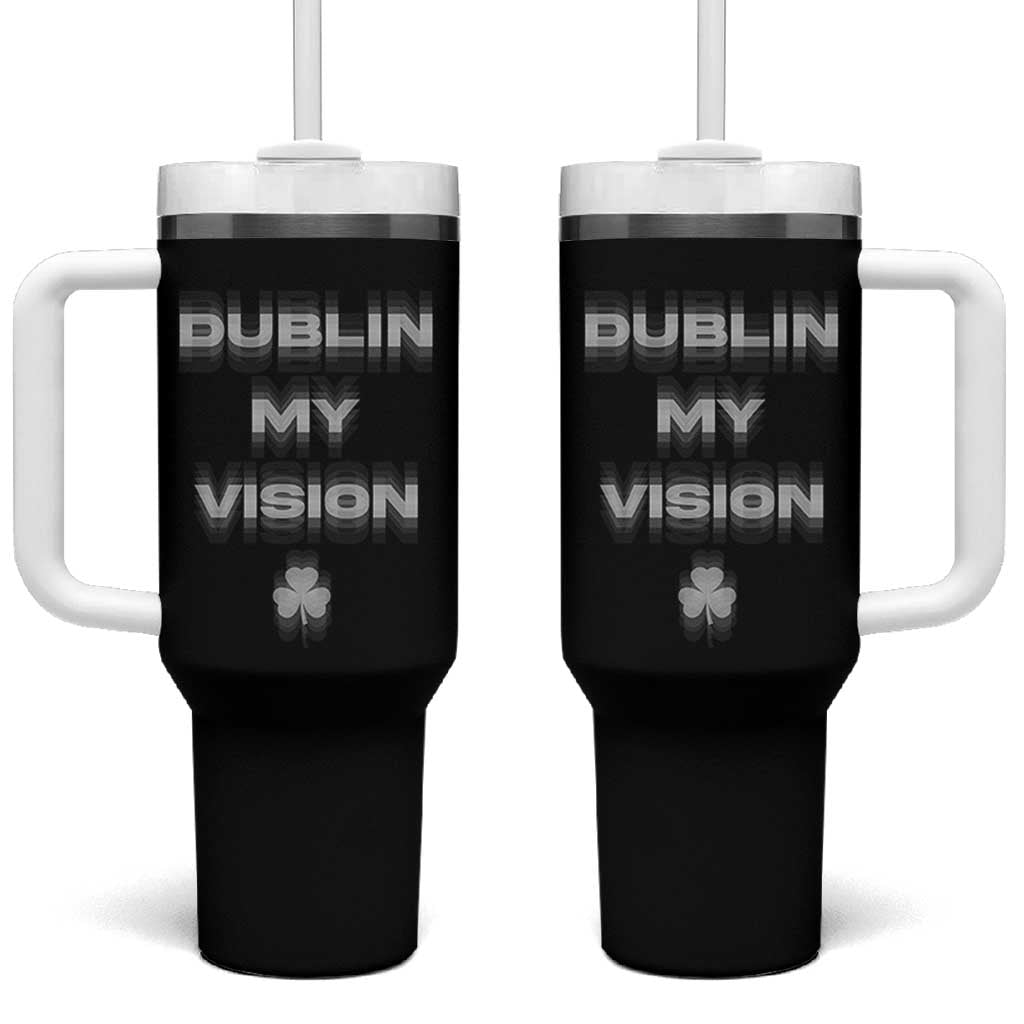 Funny Irish Beer Drinking St Patrick's Day Dublin My Vision Tumbler With Handle Shamrock - Wonder Print Shop
