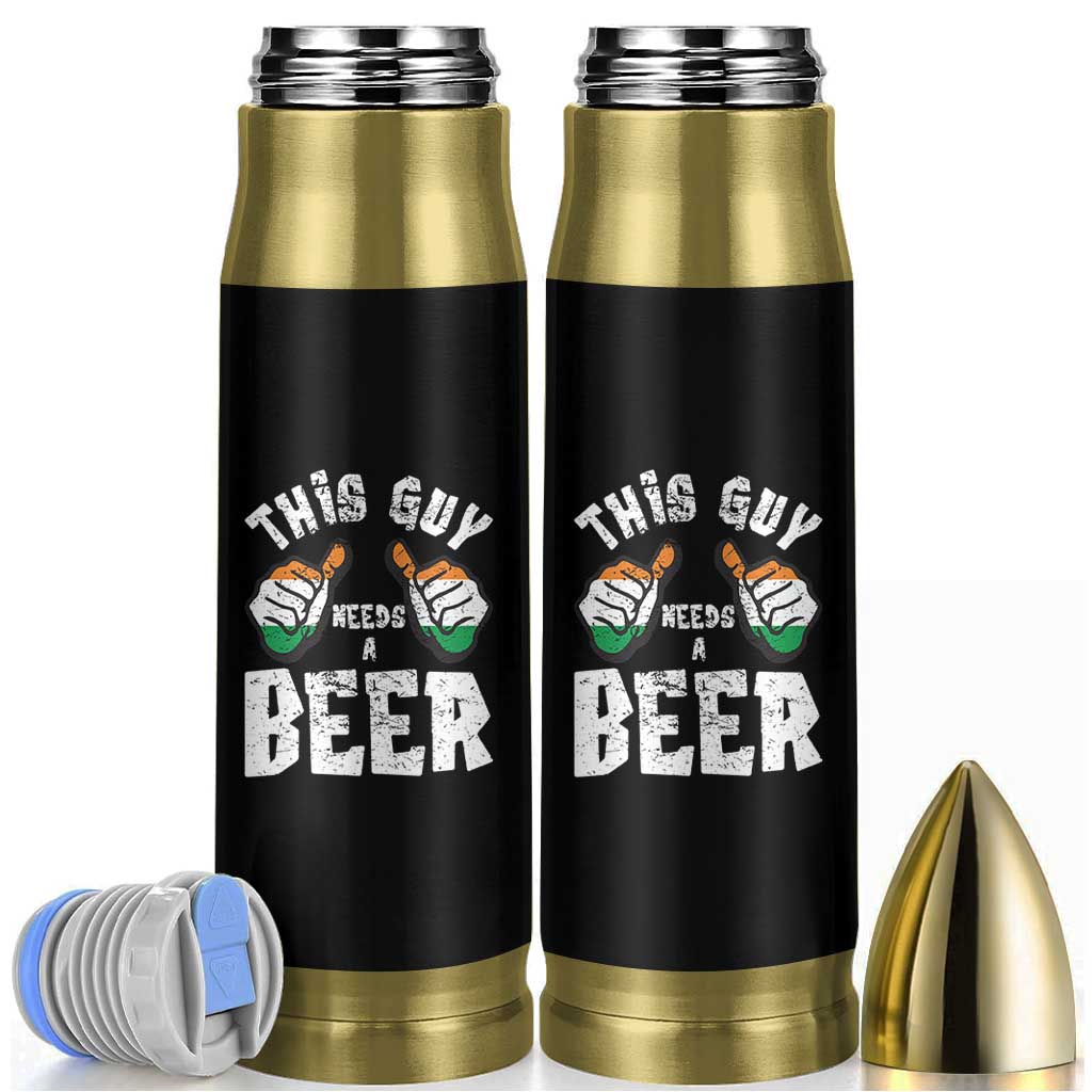 Funny Irish Beer Drinking Bullet Tumbler This Guy Needs A Beer Ireland Flag - Wonder Print Shop