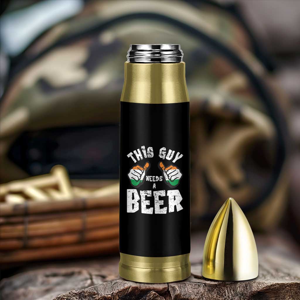 Funny Irish Beer Drinking Bullet Tumbler This Guy Needs A Beer Ireland Flag - Wonder Print Shop