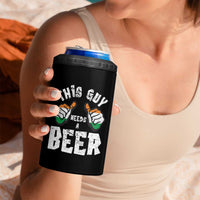 Funny Irish Beer Drinking 4 in 1 Can Cooler Tumbler This Guy Needs A Beer Ireland Flag - Wonder Print Shop