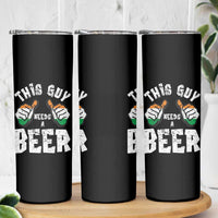 Funny Irish Beer Drinking Skinny Tumbler This Guy Needs A Beer Ireland Flag - Wonder Print Shop