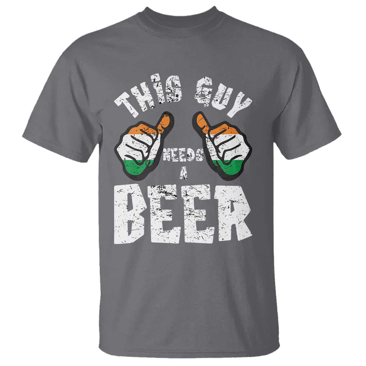 Funny Irish Beer Drinking T Shirt This Guy Needs A Beer Ireland Flag