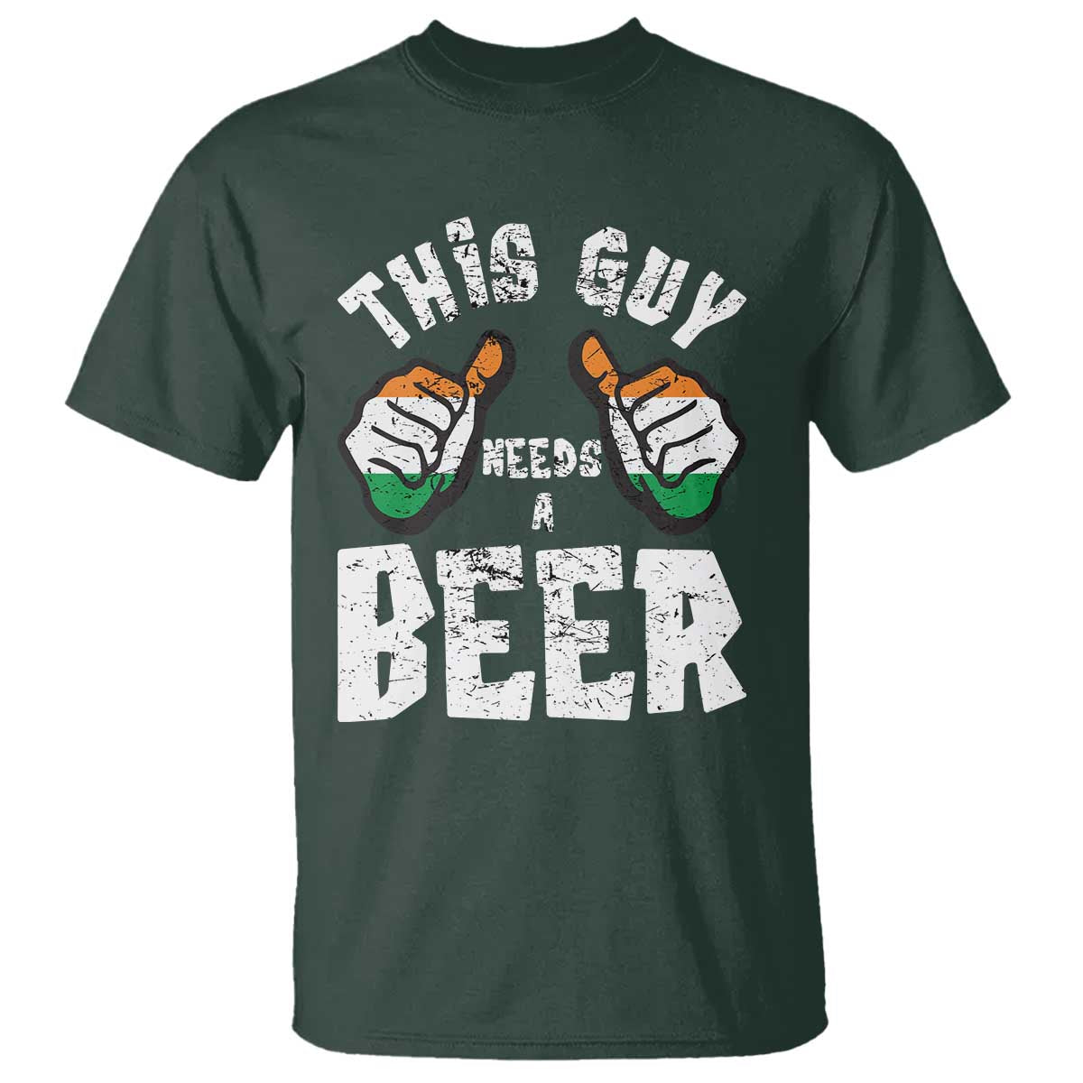 Funny Irish Beer Drinking T Shirt This Guy Needs A Beer Ireland Flag