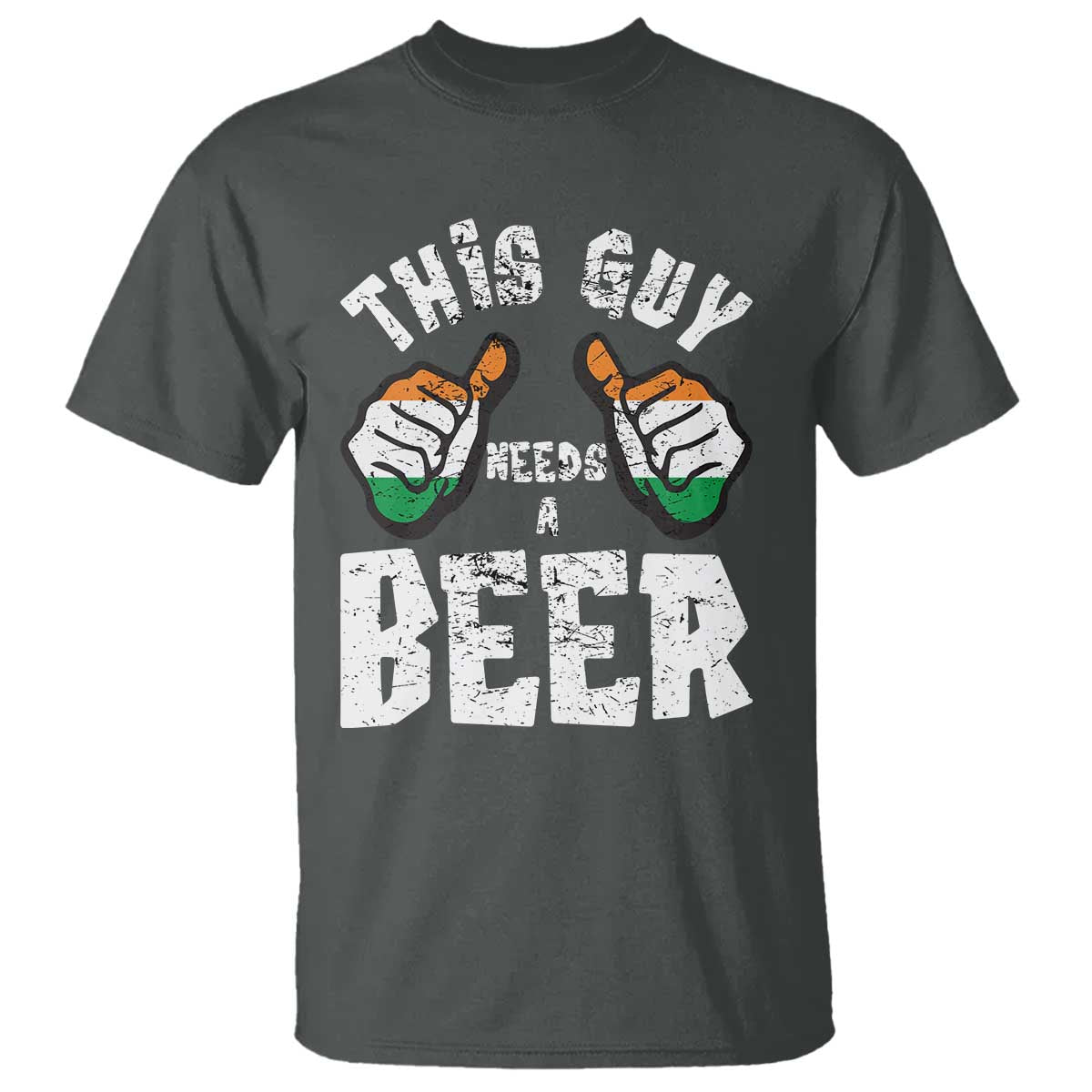 Funny Irish Beer Drinking T Shirt This Guy Needs A Beer Ireland Flag