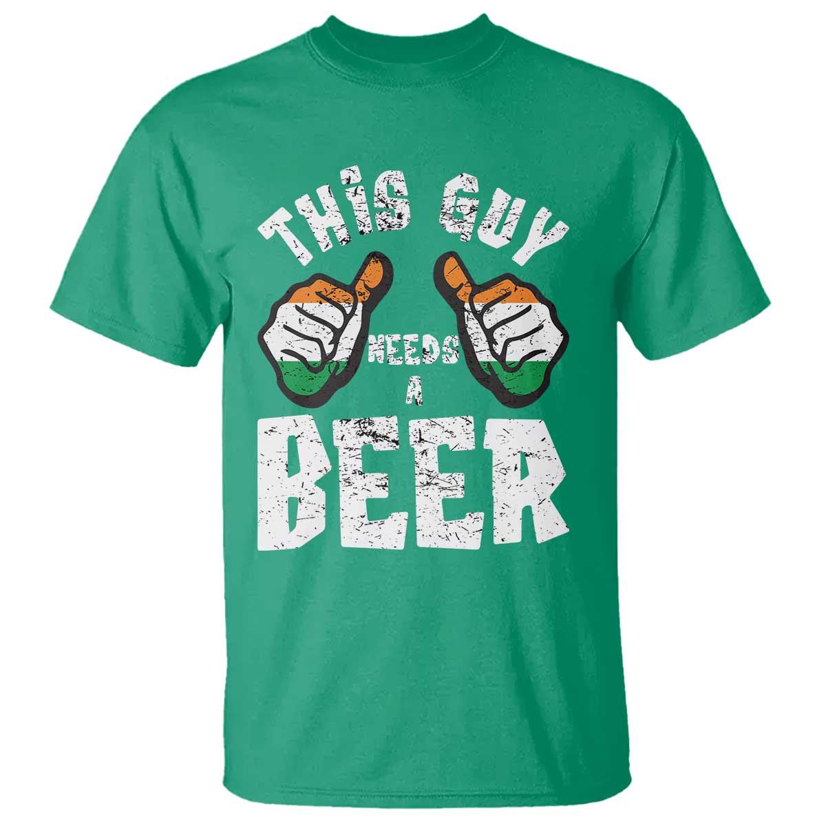 Funny Irish Beer Drinking T Shirt This Guy Needs A Beer Ireland Flag