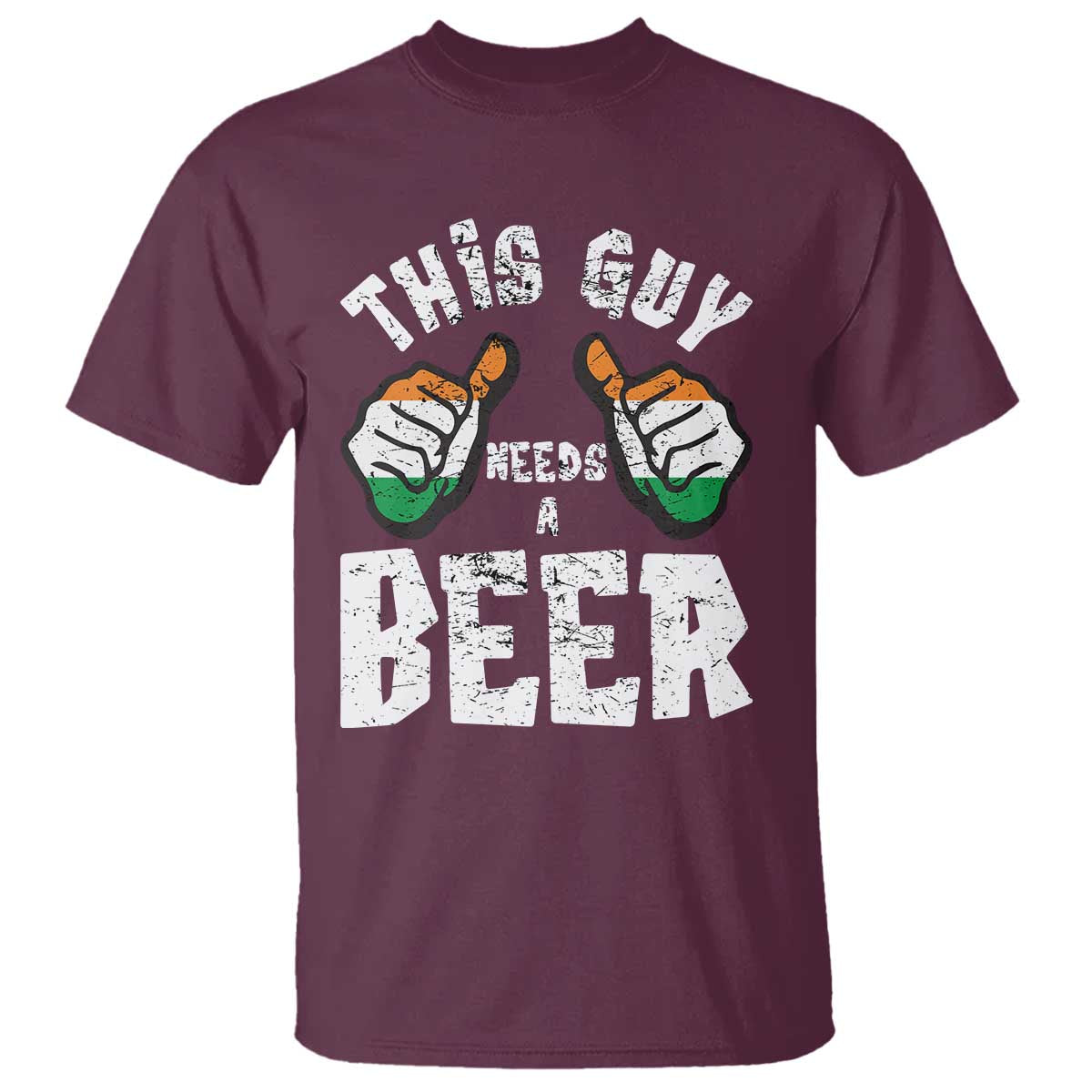 Funny Irish Beer Drinking T Shirt This Guy Needs A Beer Ireland Flag