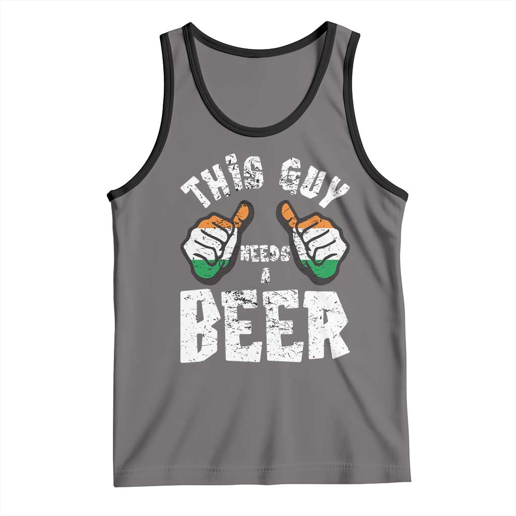 Funny Irish Beer Drinking Tank Top This Guy Needs A Beer Ireland Flag