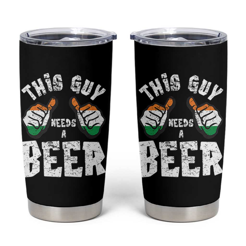 Funny Irish Beer Drinking Tumbler Cup This Guy Needs A Beer Ireland Flag - Wonder Print Shop
