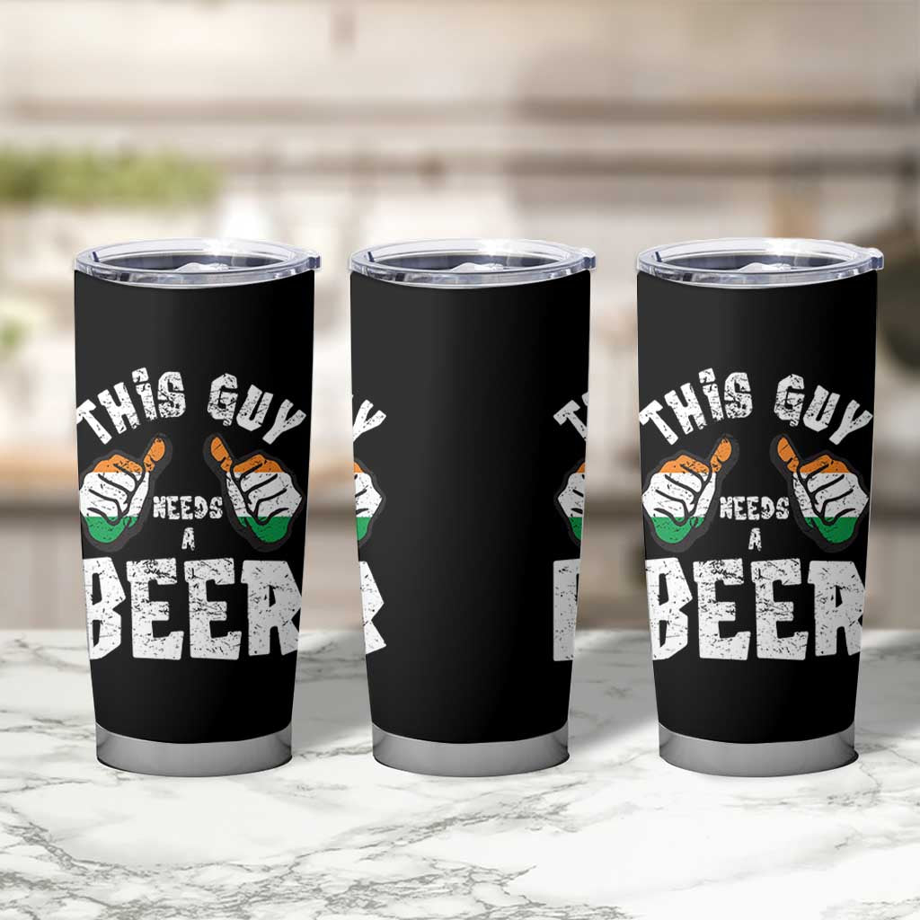 Funny Irish Beer Drinking Tumbler Cup This Guy Needs A Beer Ireland Flag - Wonder Print Shop