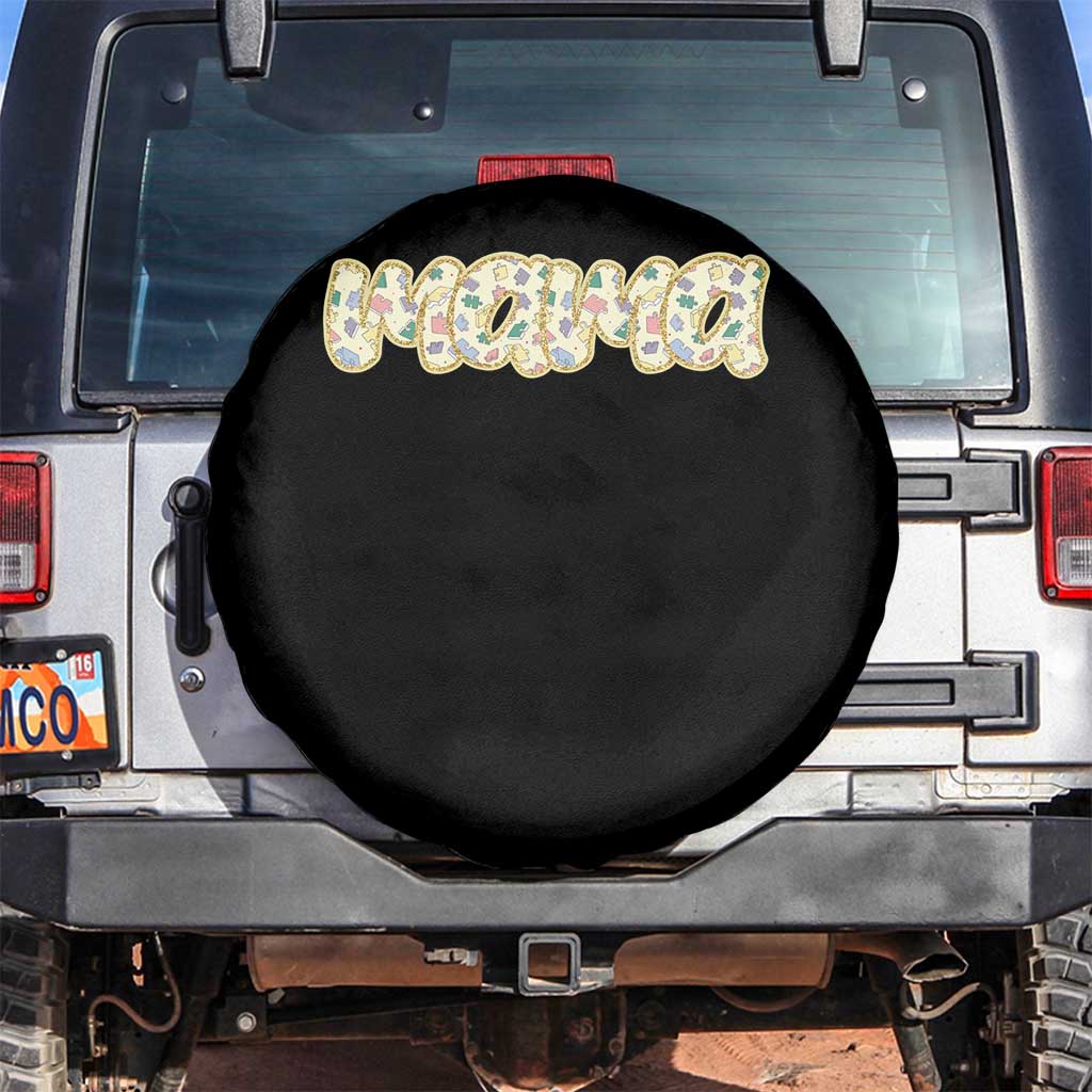 Autism Mama Spare Tire Cover Autism Awareness Mental Health Puzzle Glitter Print