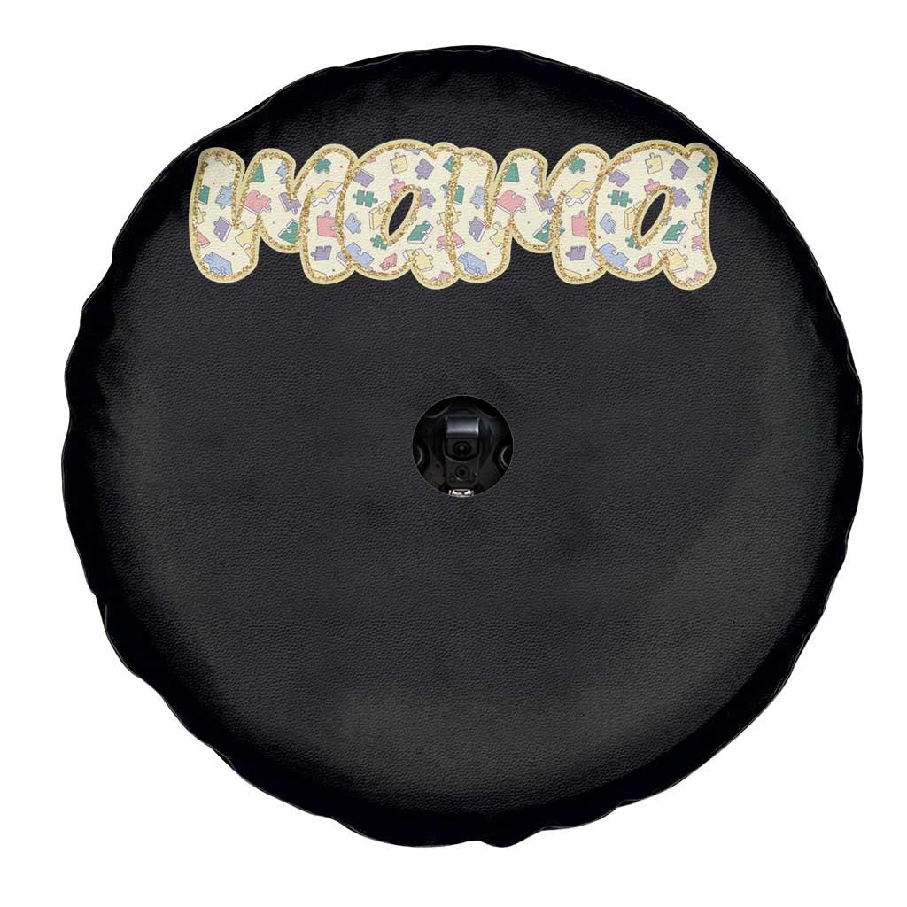 Autism Mama Spare Tire Cover Autism Awareness Mental Health Puzzle Glitter Print
