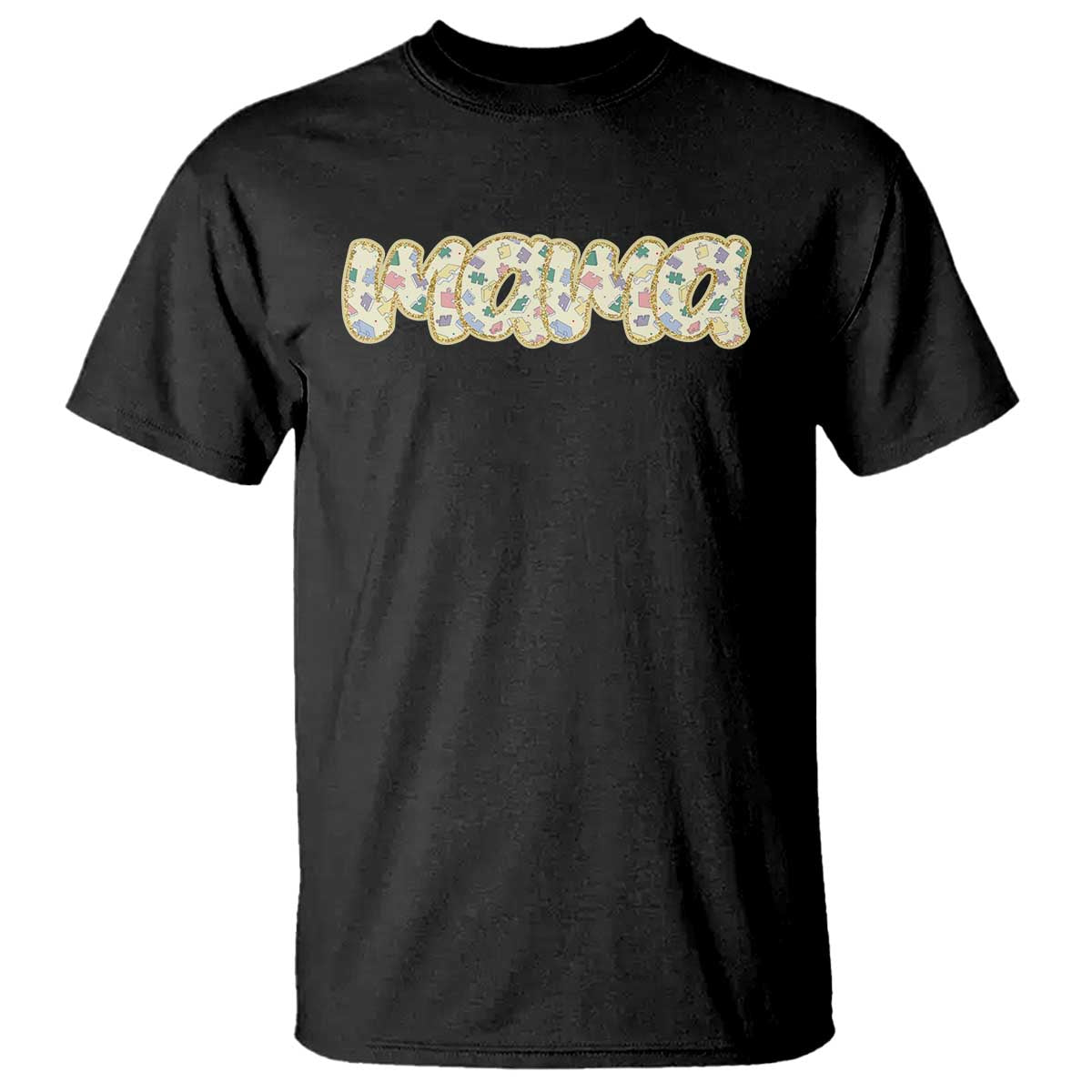 Autism Mama T Shirt Autism Awareness Mental Health Puzzle Glitter Print