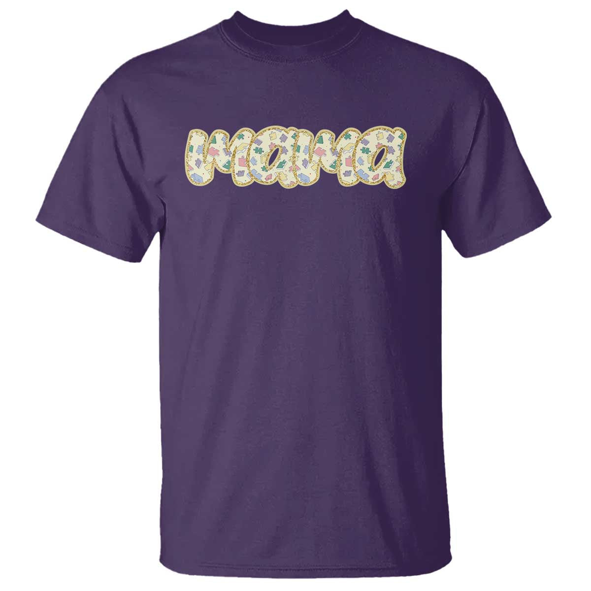 Autism Mama T Shirt Autism Awareness Mental Health Puzzle Glitter Print