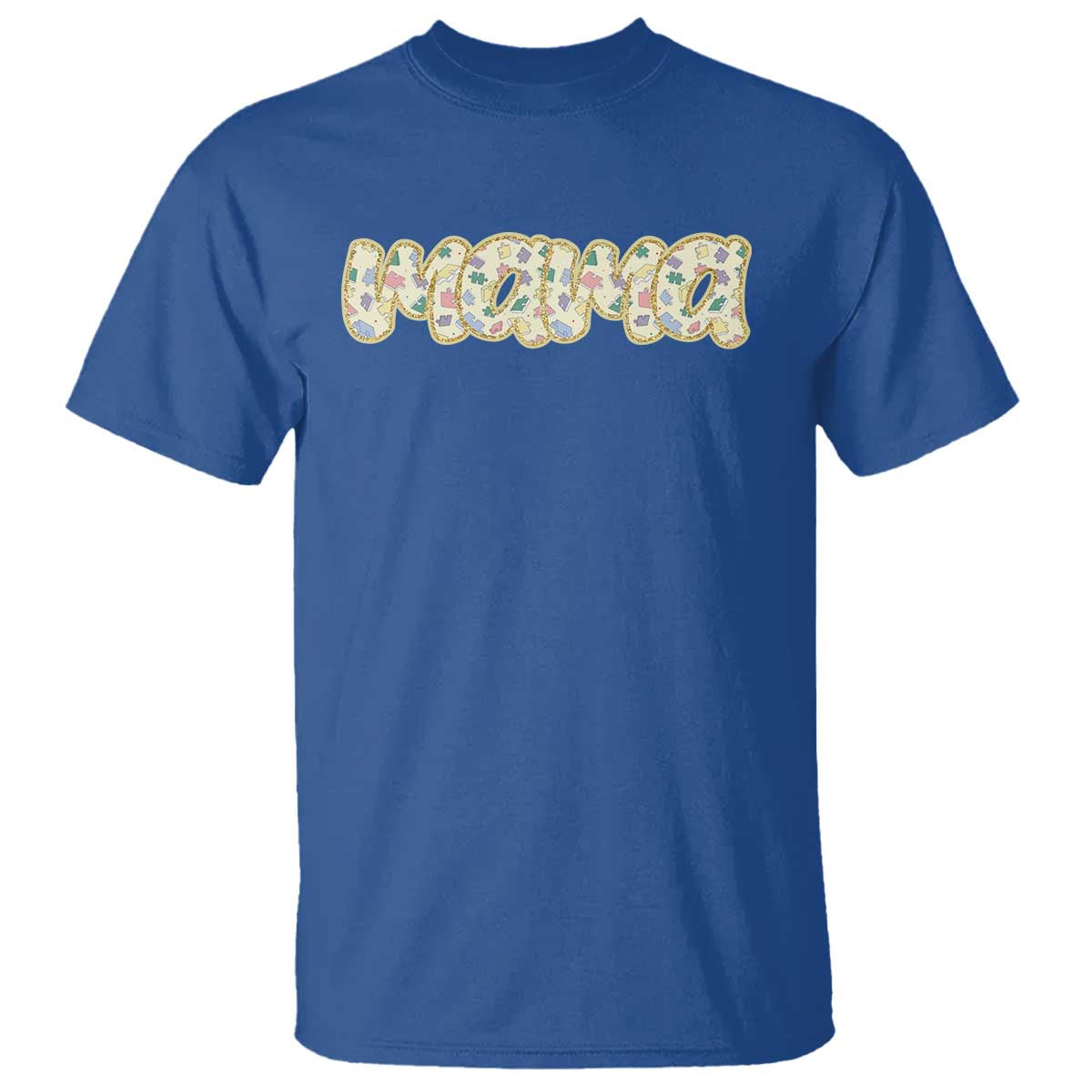 Autism Mama T Shirt Autism Awareness Mental Health Puzzle Glitter Print