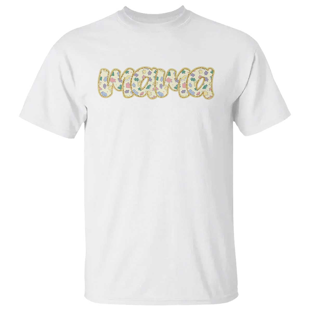 Autism Mama T Shirt Autism Awareness Mental Health Puzzle Glitter Print