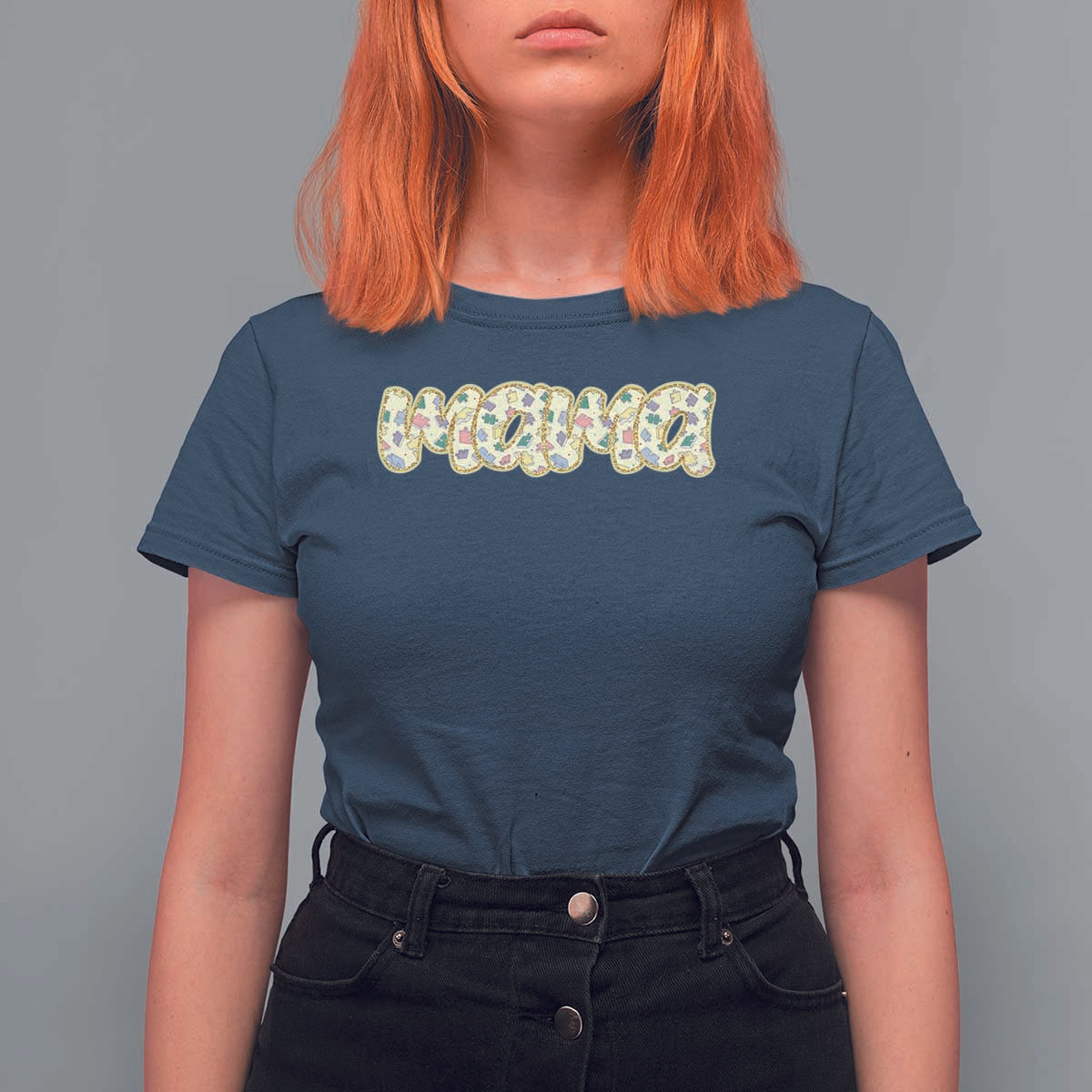 Autism Mama T Shirt For Women Autism Awareness Mental Health Puzzle Glitter Print