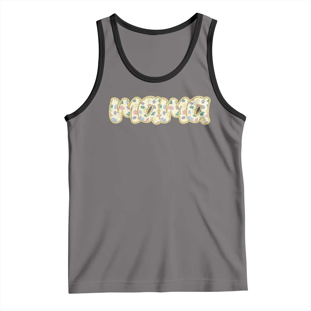 Autism Mama Tank Top Autism Awareness Mental Health Puzzle Glitter Print