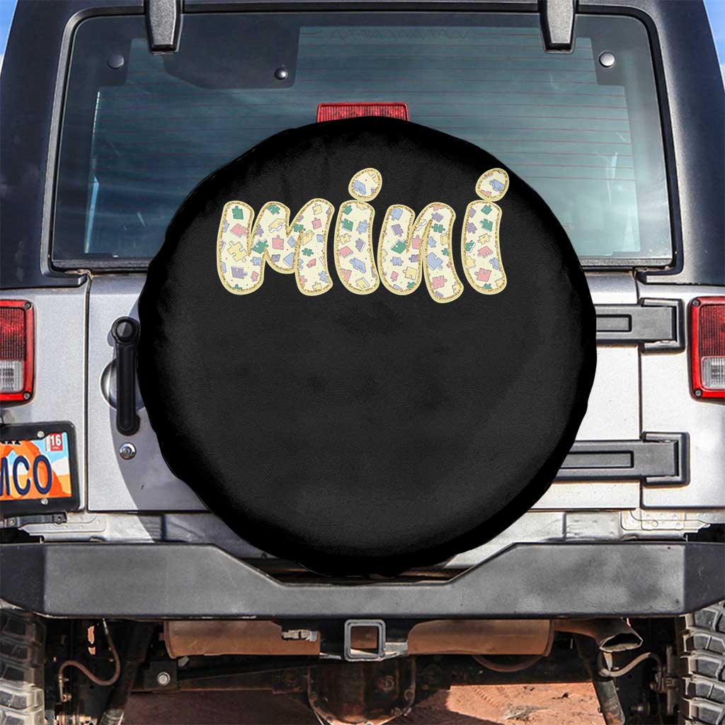 Autism Mini Spare Tire Cover Autism Awareness Mental Health Puzzle Glitter Print