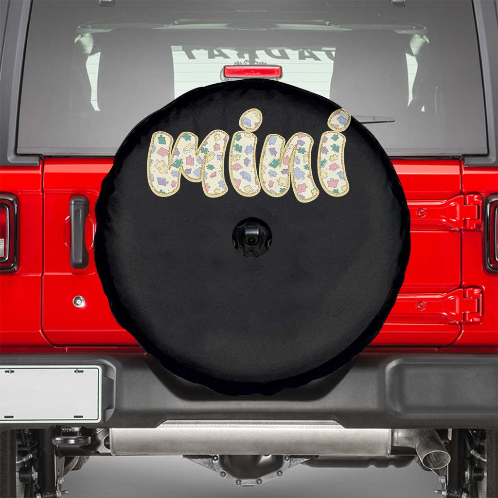 Autism Mini Spare Tire Cover Autism Awareness Mental Health Puzzle Glitter Print