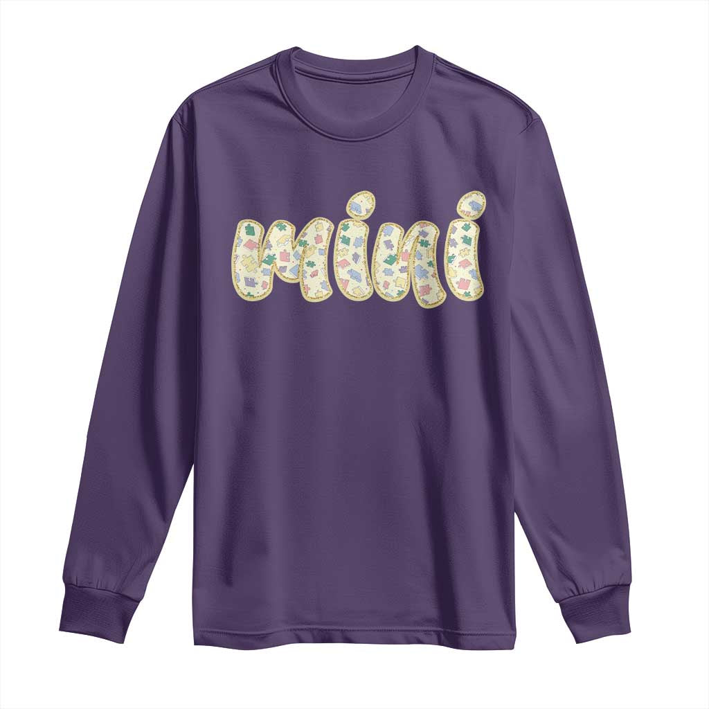 Autism Mini Long Sleeve Shirt Autism Awareness Mental Health Puzzle Glitter Print