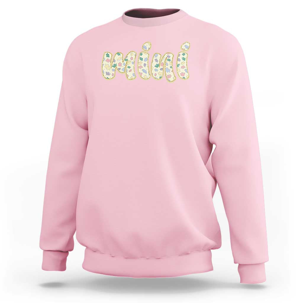 Autism Mini Sweatshirt Autism Awareness Mental Health Puzzle Glitter Print