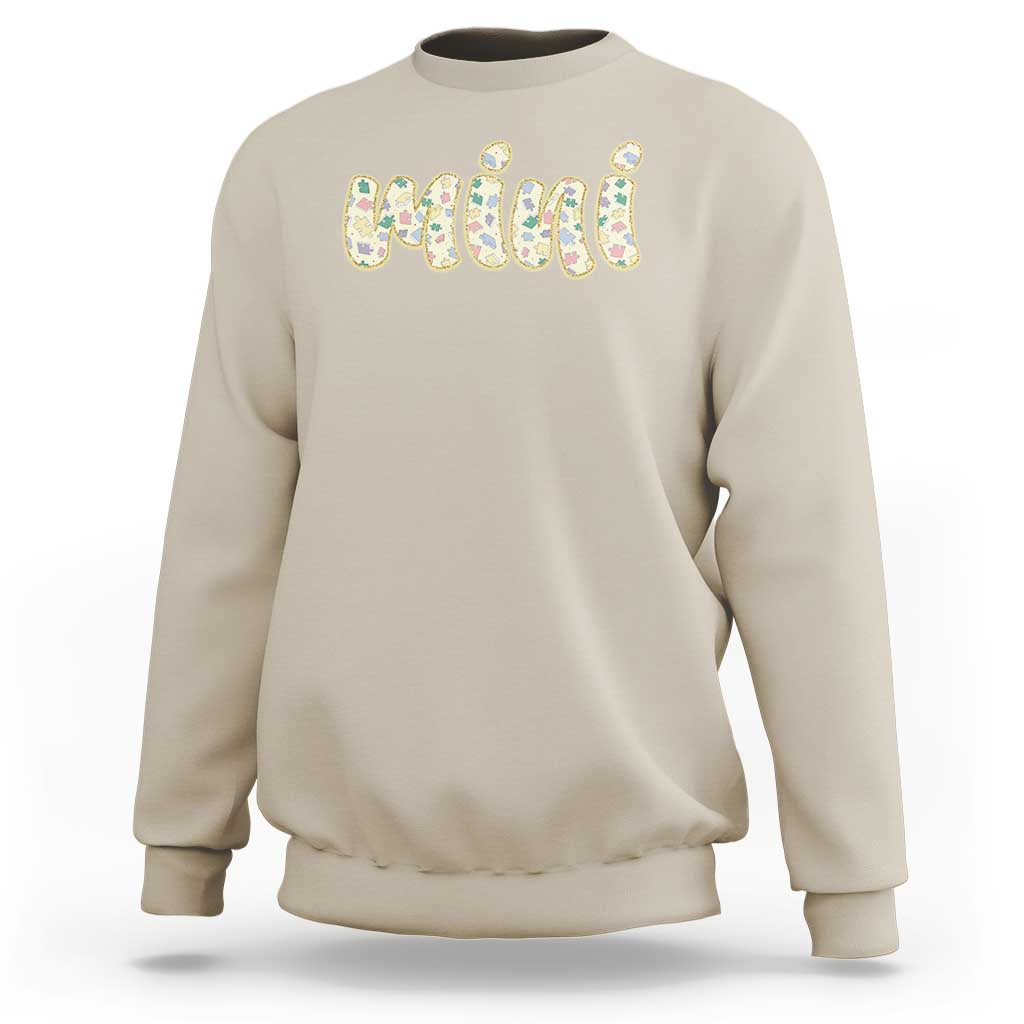Autism Mini Sweatshirt Autism Awareness Mental Health Puzzle Glitter Print