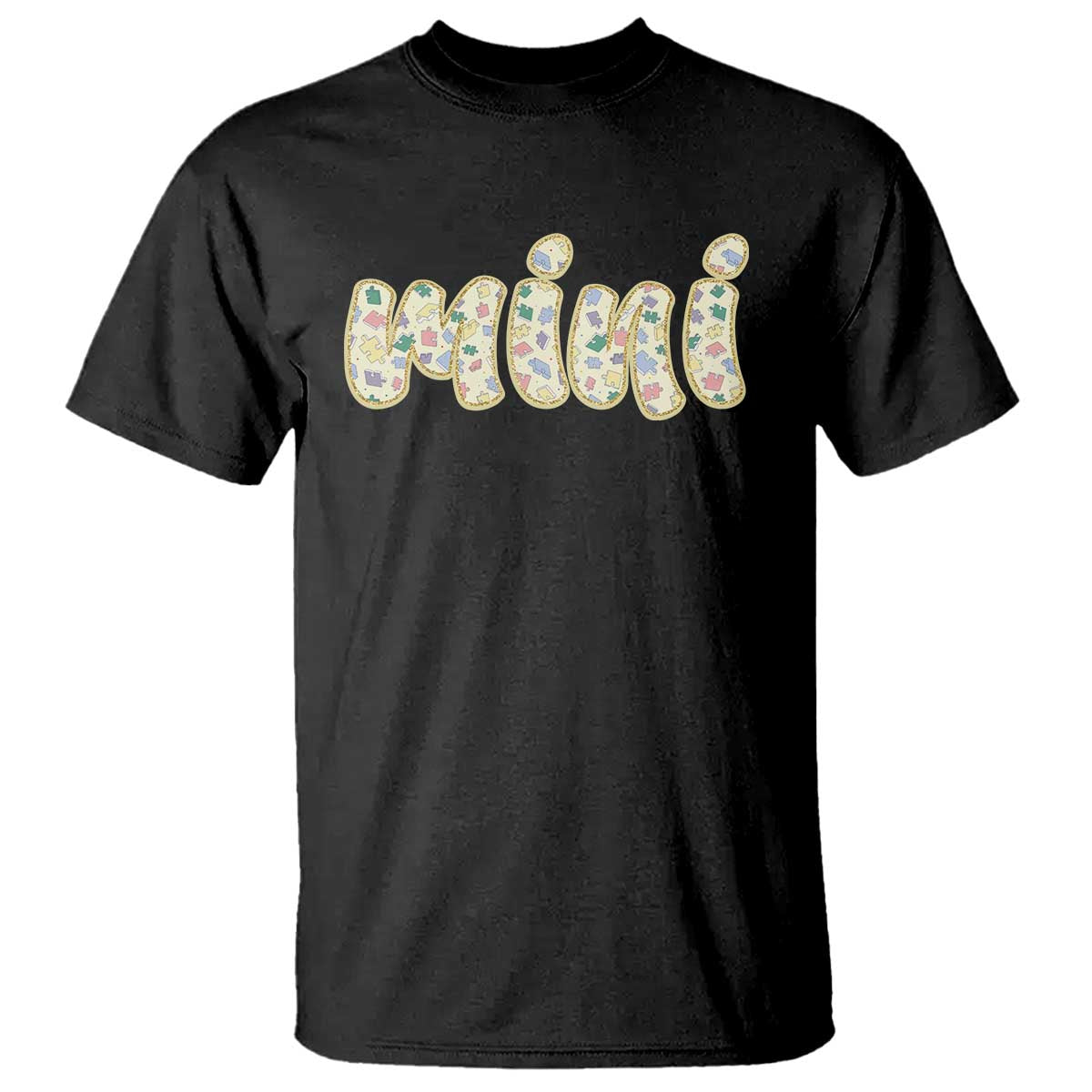 Autism Mini T Shirt Autism Awareness Mental Health Puzzle Glitter Print