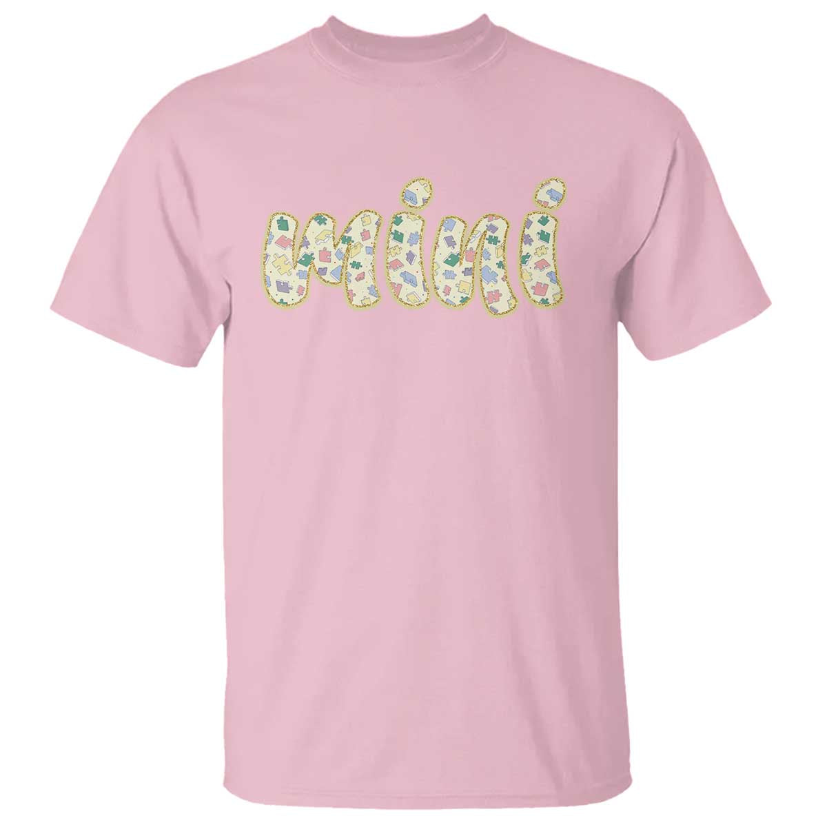 Autism Mini T Shirt Autism Awareness Mental Health Puzzle Glitter Print