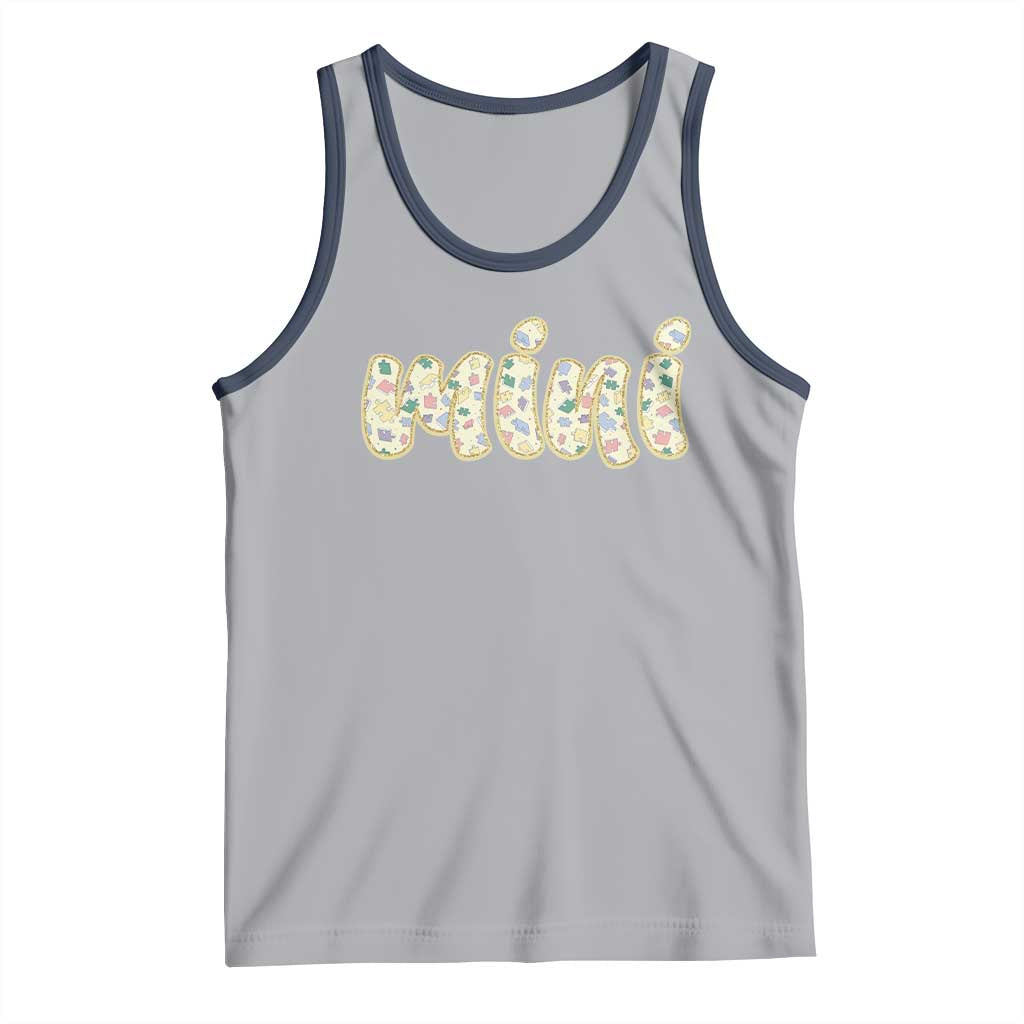 Autism Mini Tank Top Autism Awareness Mental Health Puzzle Glitter Print
