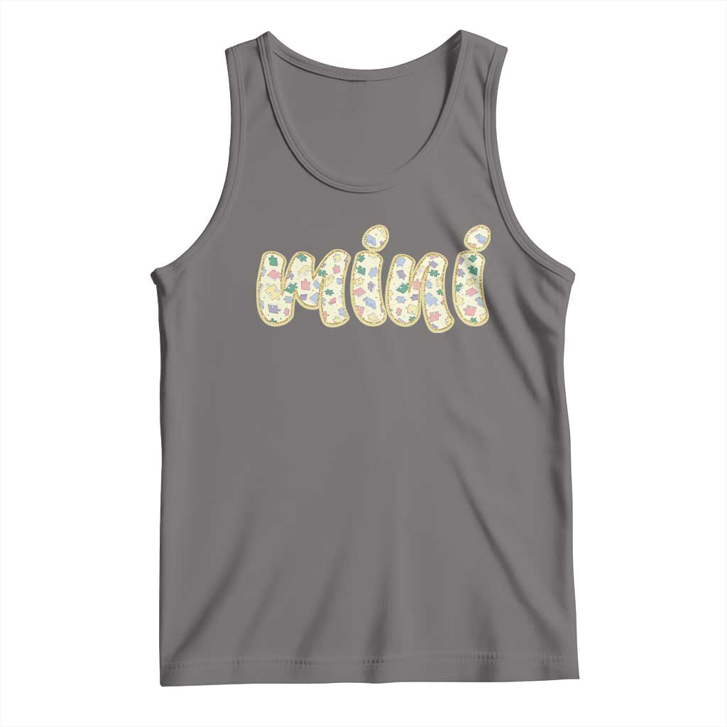 Autism Mini Tank Top Autism Awareness Mental Health Puzzle Glitter Print