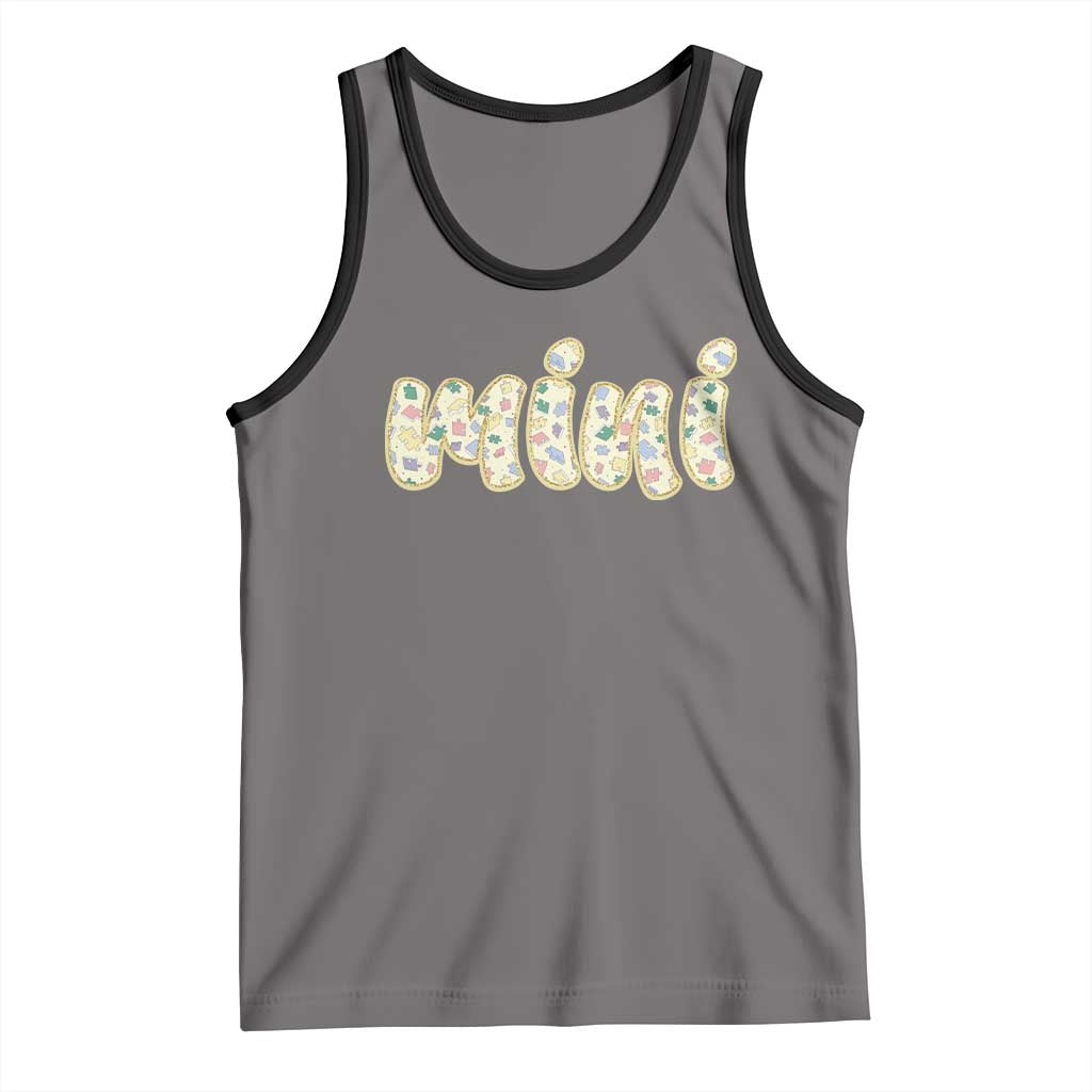 Autism Mini Tank Top Autism Awareness Mental Health Puzzle Glitter Print